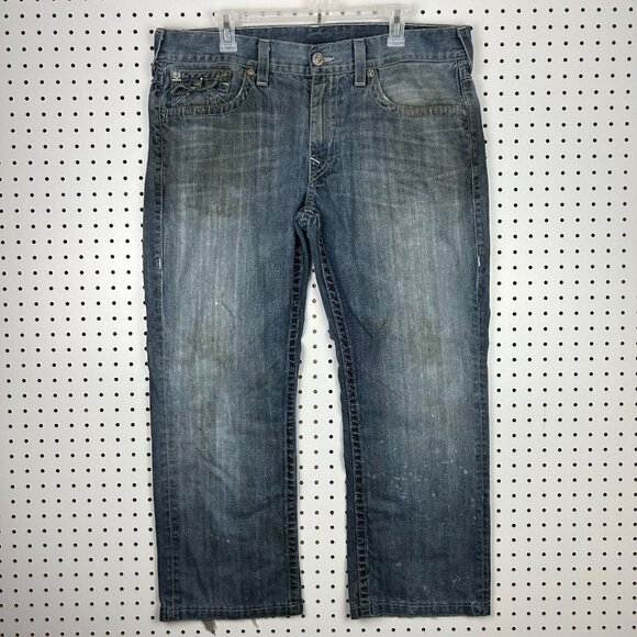 True Religion Straight Baggy Y2K Jeans 38x28 Grunge‎ Worn Streetwear Skater Wide - Picture 5 of 8